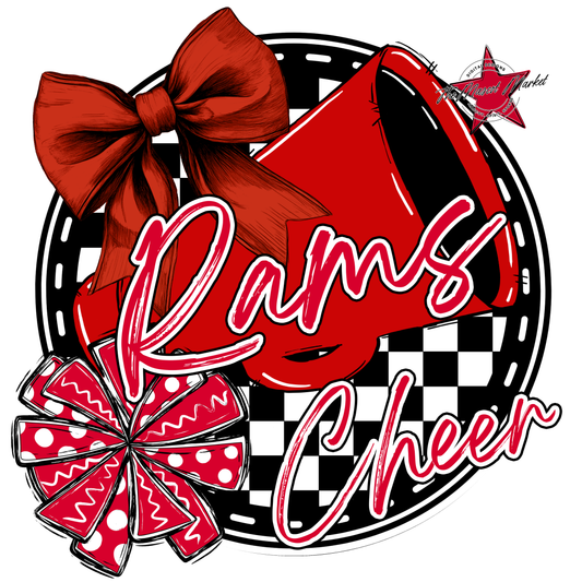 Rams Circle Cheer Design-Red