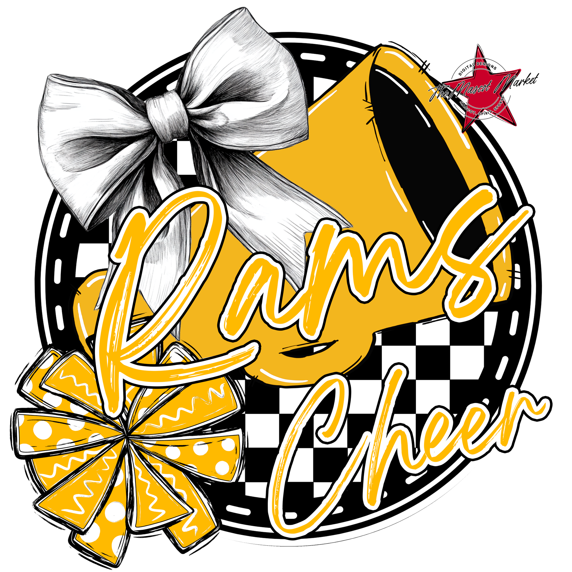 Rams Circle Cheer Design-Yellow