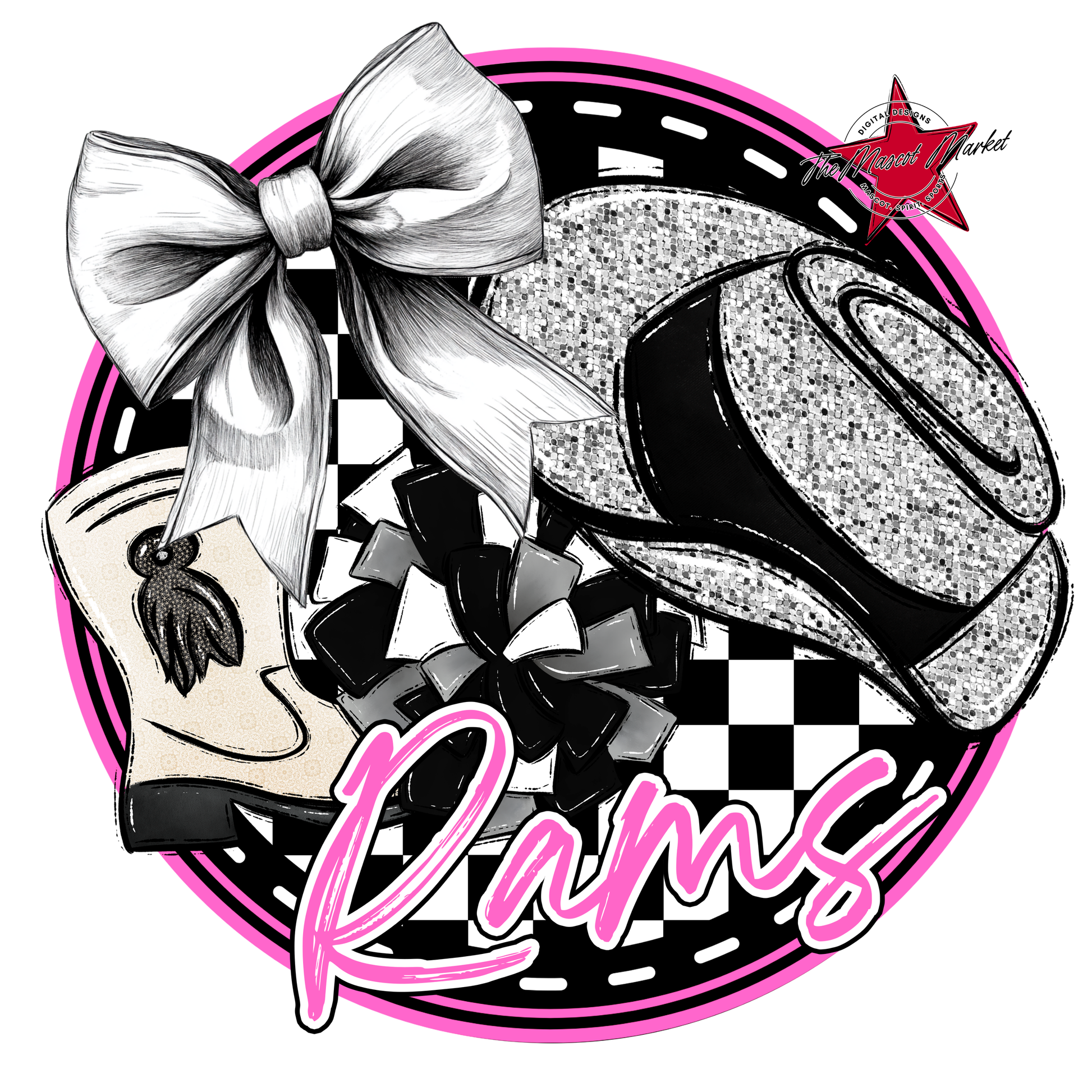 Rams Circle Drillteam Design-Baby Pink