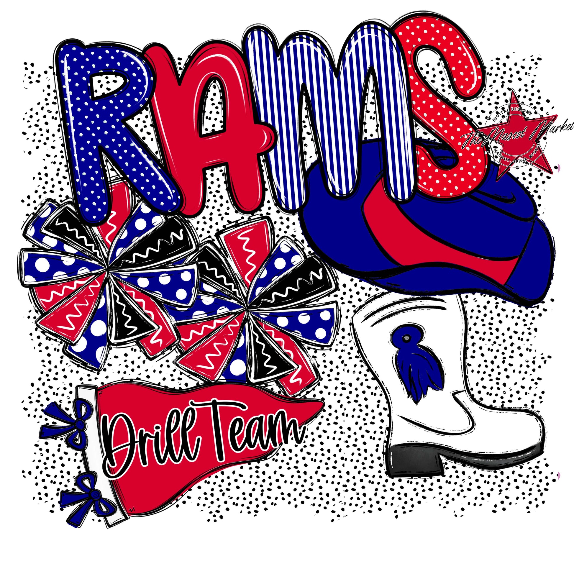 Rams Drillteam Spirit-Blue & Red