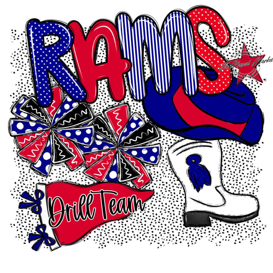 Rams Drillteam Spirit-Blue & Red