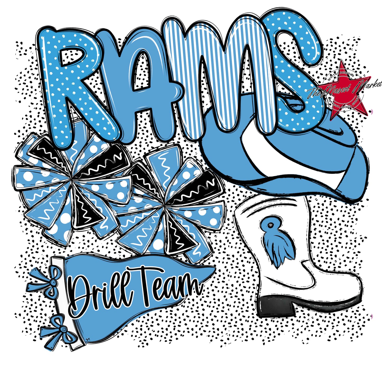 Rams Drillteam Spirit-Carolina Blue