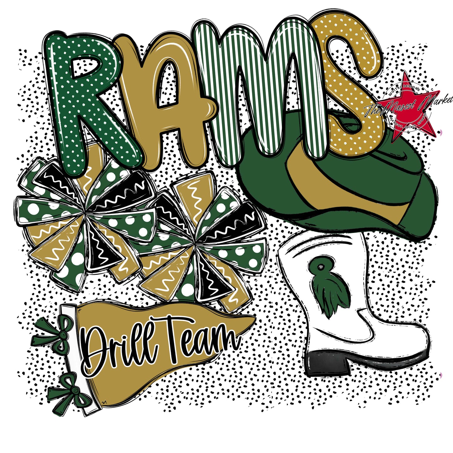 Rams Drillteam Spirit-Green & Gold