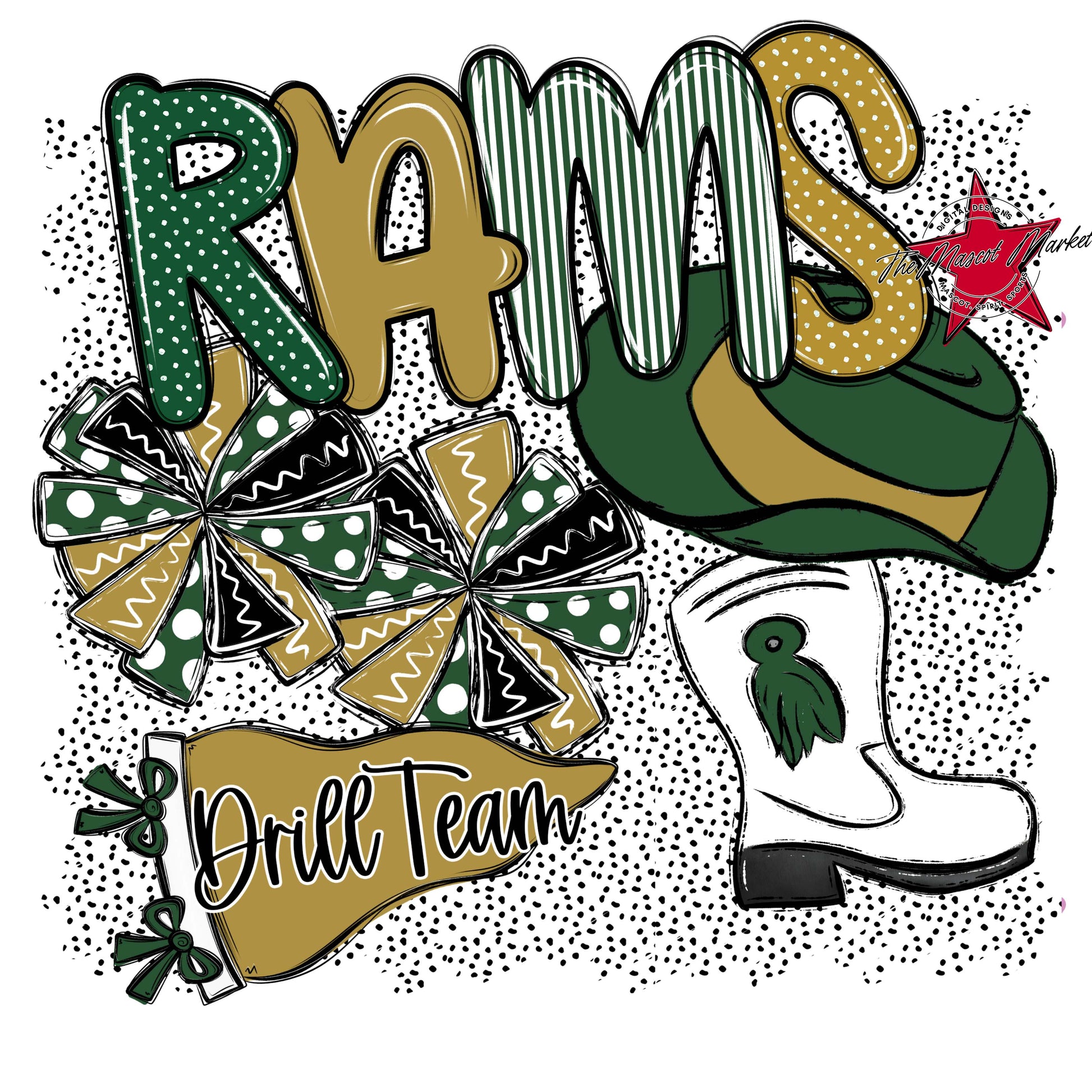 Rams Drillteam Spirit-Green & Gold