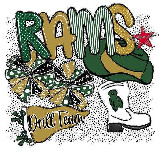 Rams Drillteam Spirit-Green & Gold