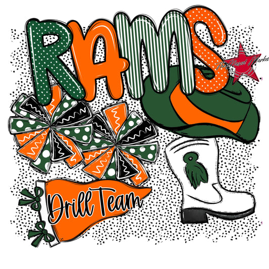 Rams Drillteam Spirit-Green & Orange