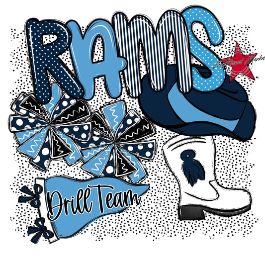 Rams Drillteam Spirit-Navy & Carolina Blue