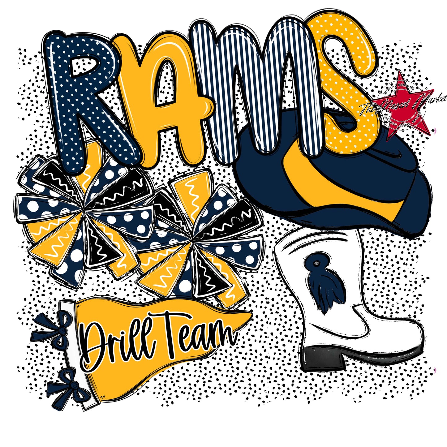 Rams Drillteam Spirit-Navy & Yellow