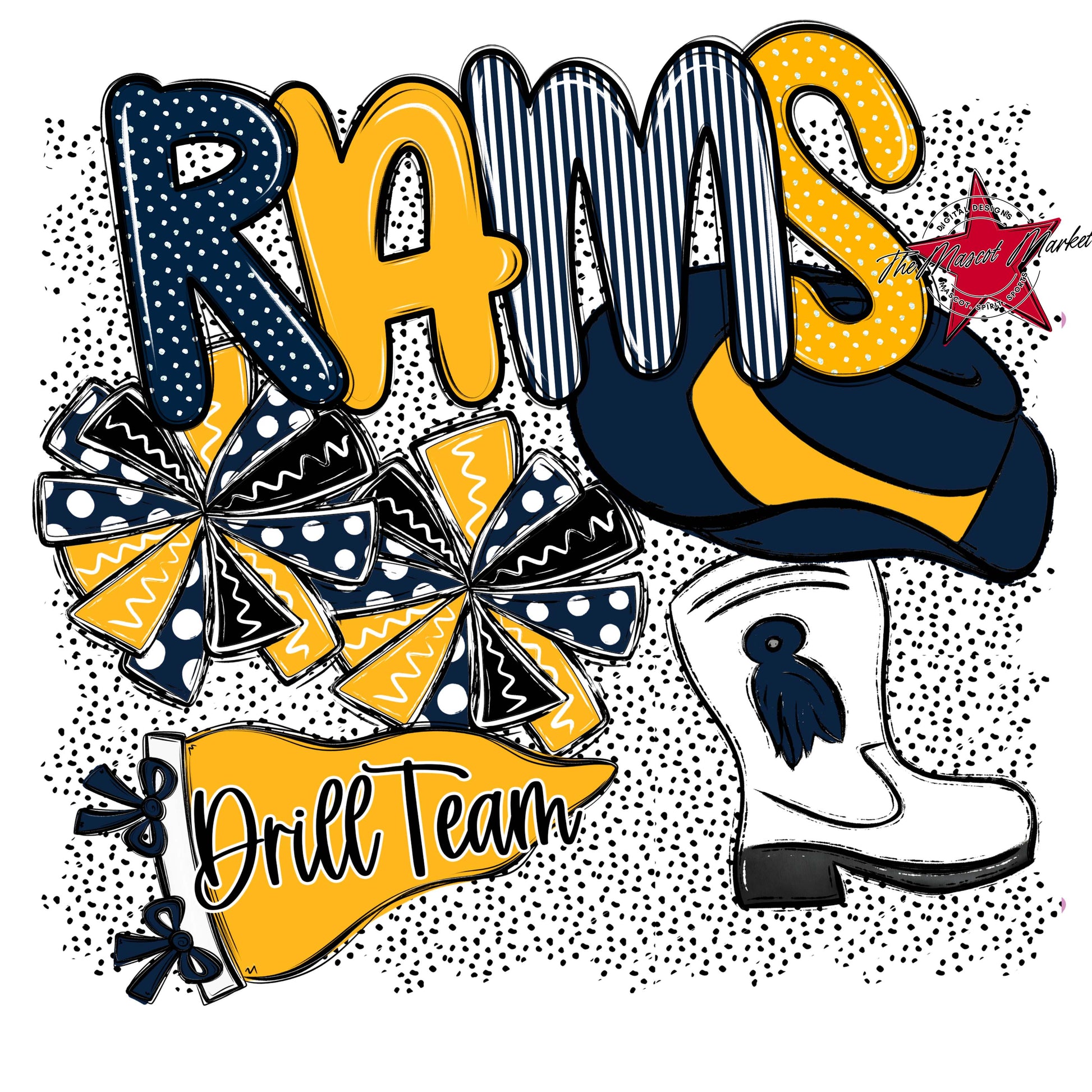 Rams Drillteam Spirit-Navy & Yellow
