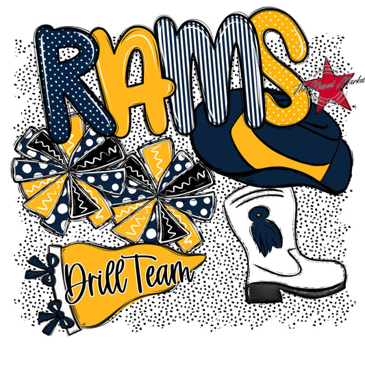 Rams Drillteam Spirit-Navy & Yellow