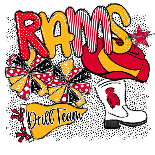 Rams Drillteam Spirit-Red & Yellow