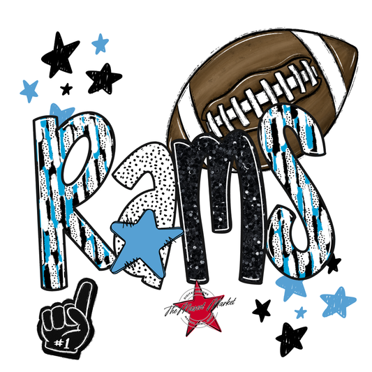 Rams Football Scrape-Carolina Blue