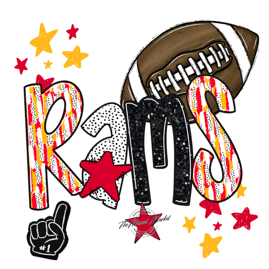 Rams Football Scrape-Red-Yellow