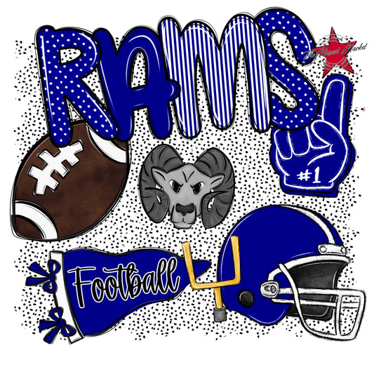 Rams Football Spirit-Blue
