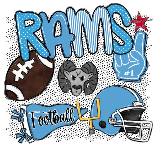 Rams Football Spirit-Carolina Blue