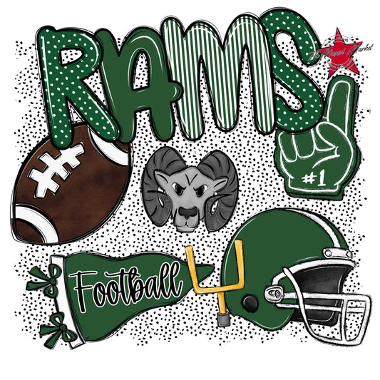 Rams Football Spirit-Green