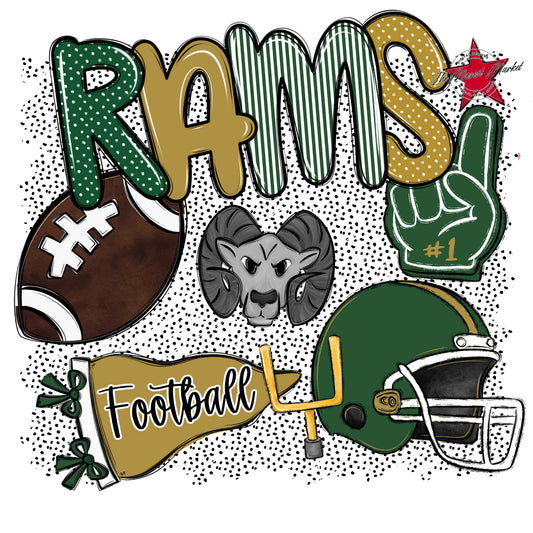 Rams Football Spirit-Green & Gold