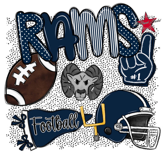 Rams Football Spirit-Navy
