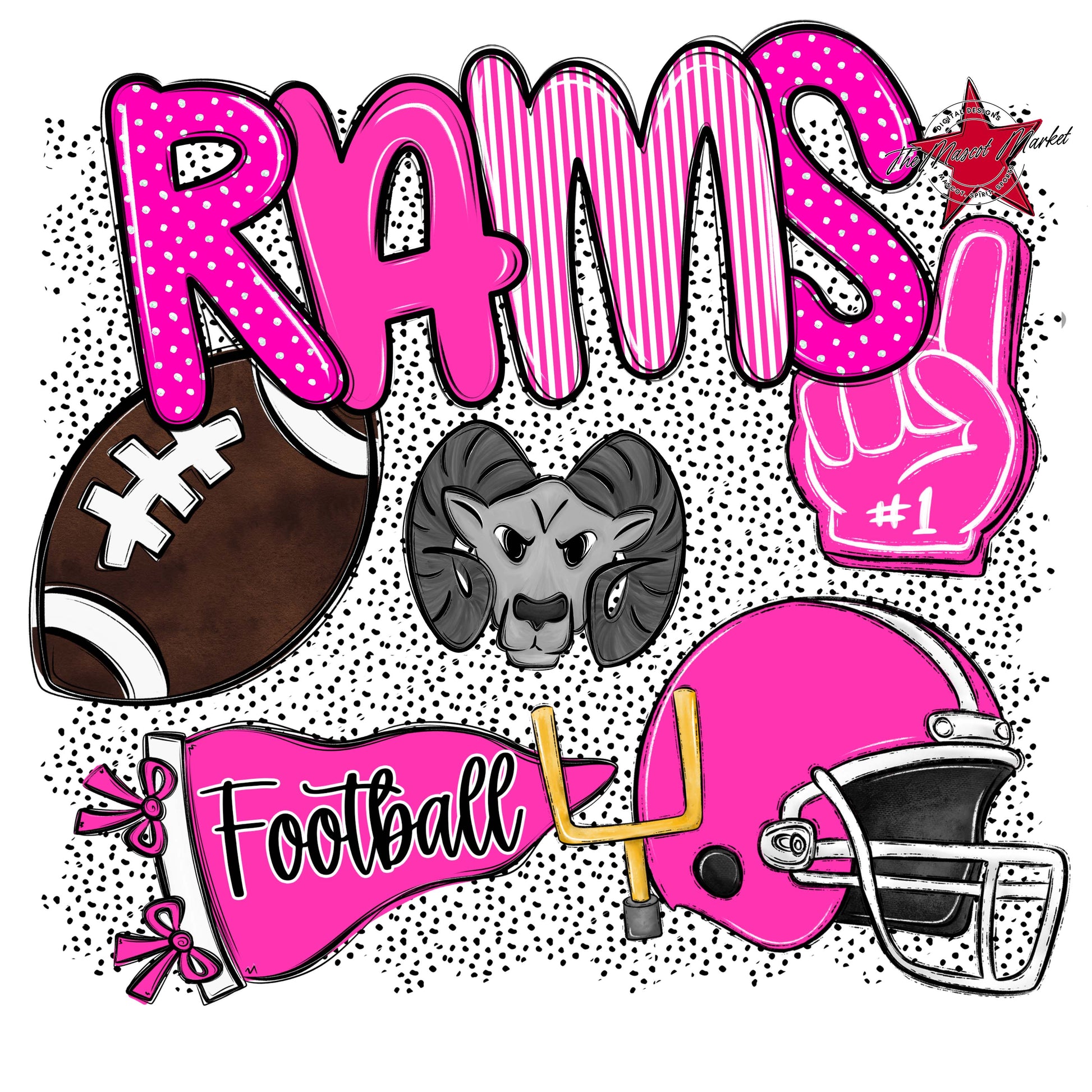 Rams Football Spirit-Pink