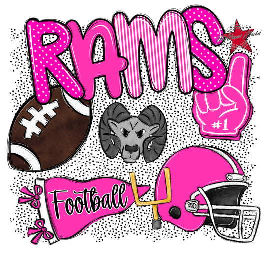 Rams Football Spirit-Pink