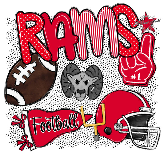 Rams Football Spirit-Red