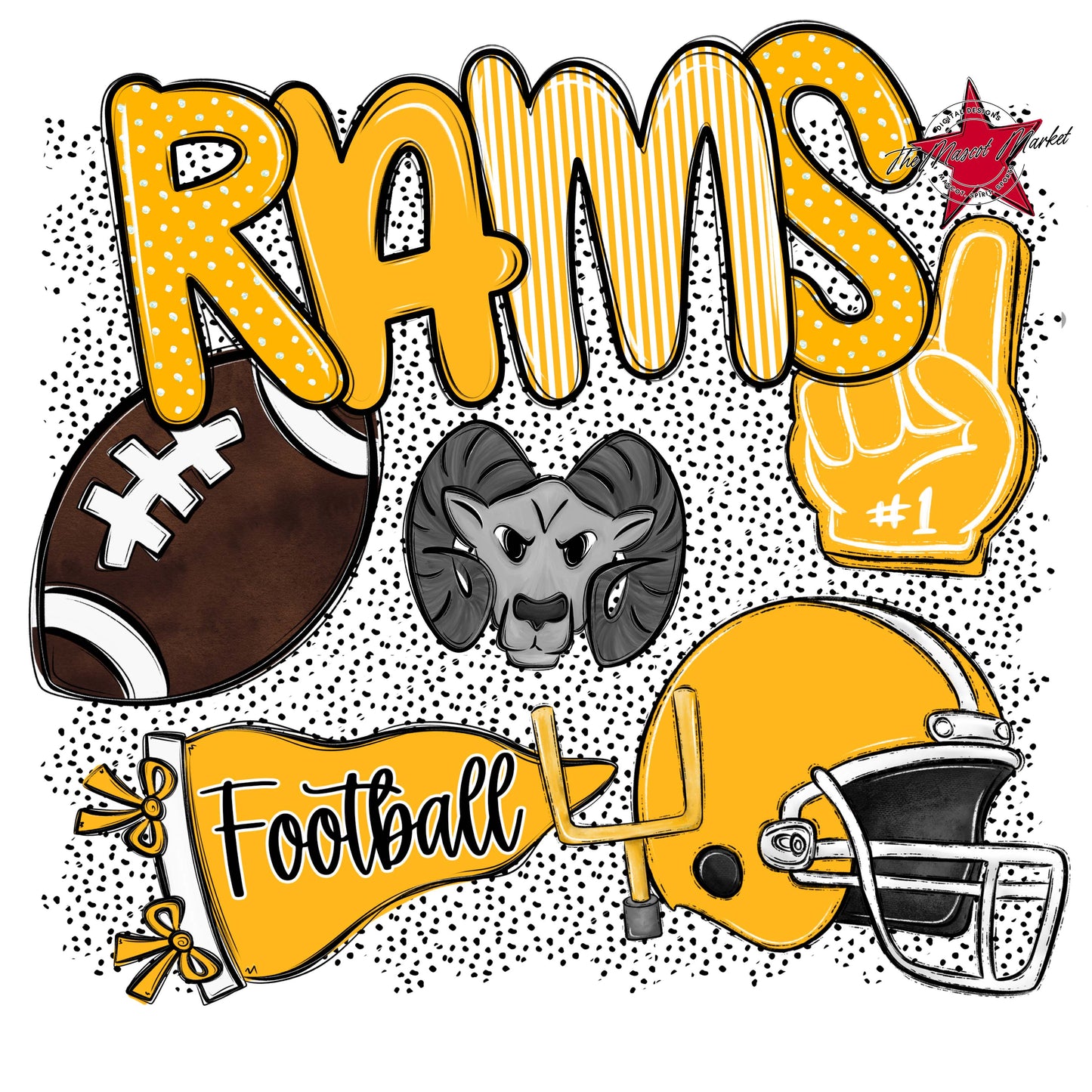 Rams Football Spirit-Yellow