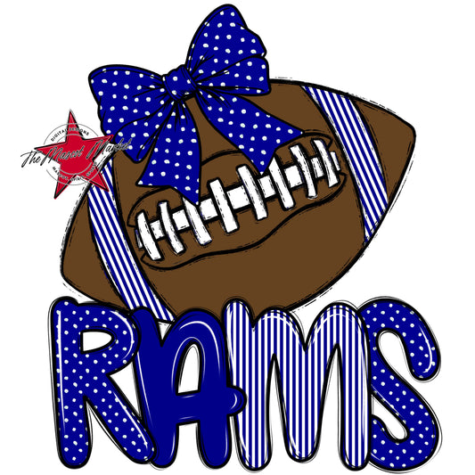 Rams Football Spirit Design-Blue