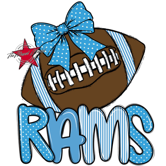 Rams Football Spirit Design-Carolina Blue