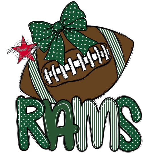 Rams Football Spirit Design-Green