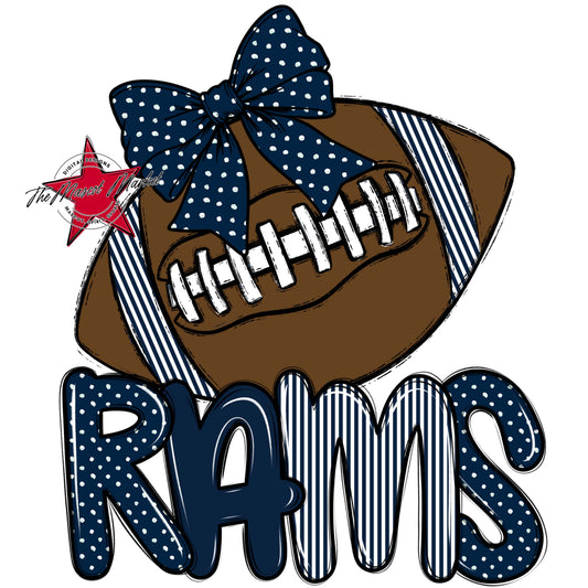 Rams Football Spirit Design-Navy