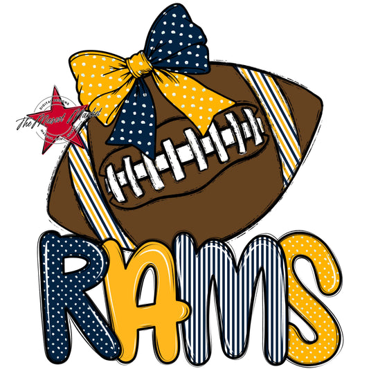 Rams Football Spirit Design-Navy & Yellow