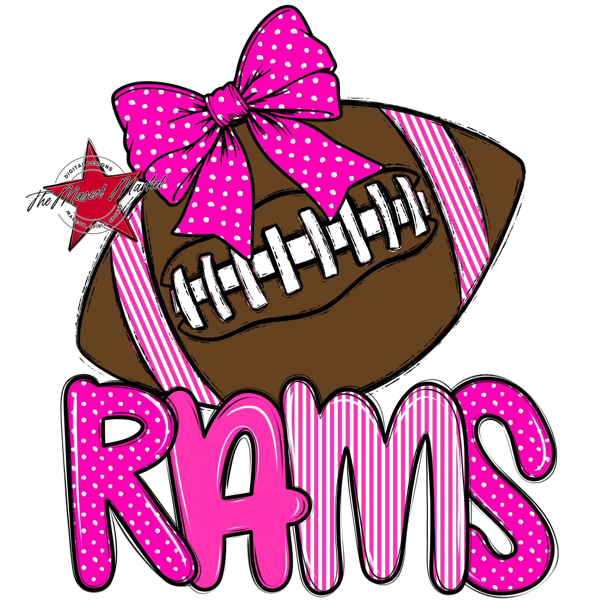 Rams Football Spirit Design-Pink