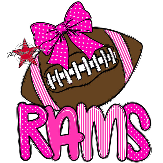 Rams Football Spirit Design-Pink