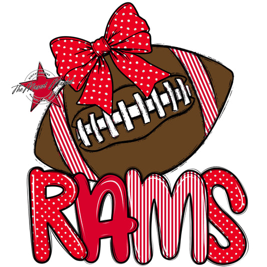 Rams Football Spirit Design-Red