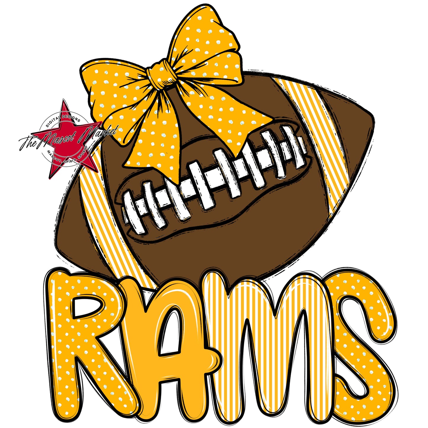 Rams Football Spirit Design-Yellow