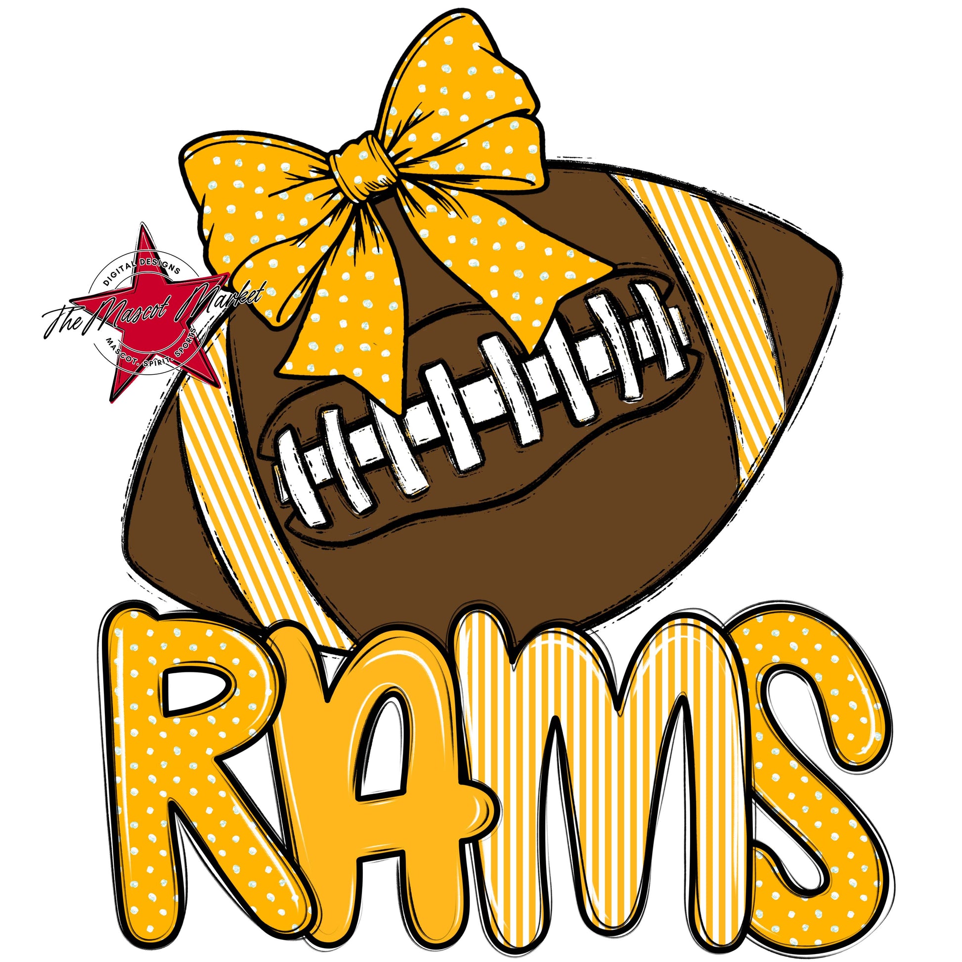 Rams Football Spirit Design-Yellow