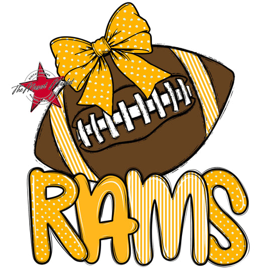 Rams Football Spirit Design-Yellow