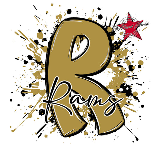 Rams Mascot Splatter-Gold