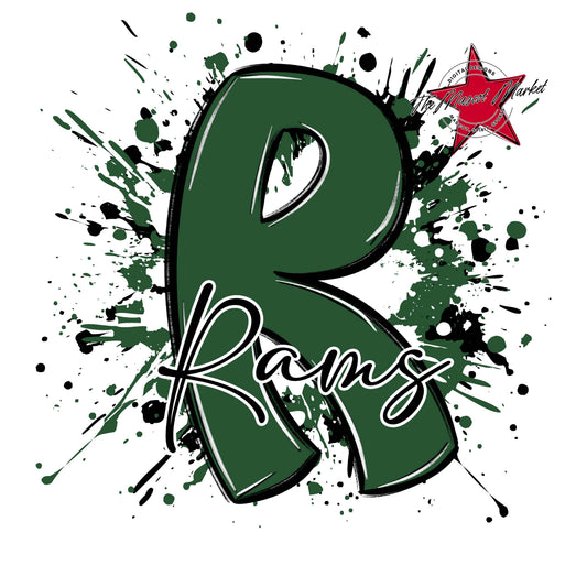 Rams Mascot Splatter-Green