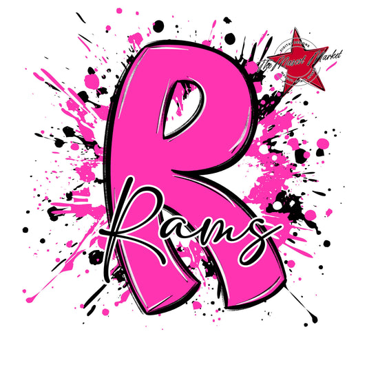 Rams Mascot Splatter-Pink