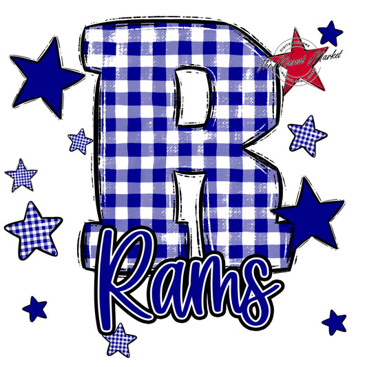 Rams Plaid Star Design-Blue