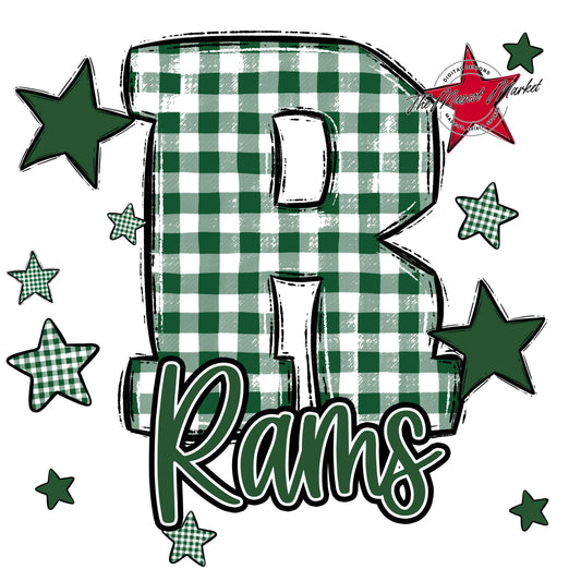 Rams Plaid Star Design-Green