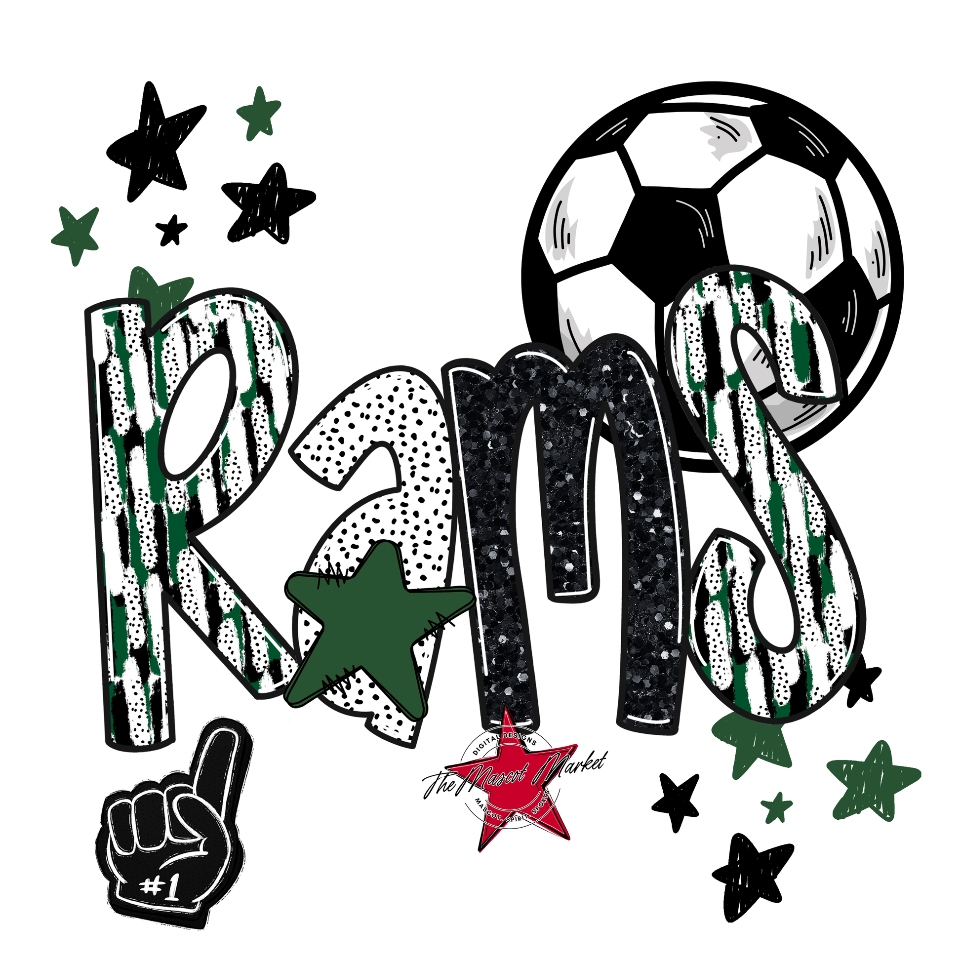 Rams Soccer Scrape-Green