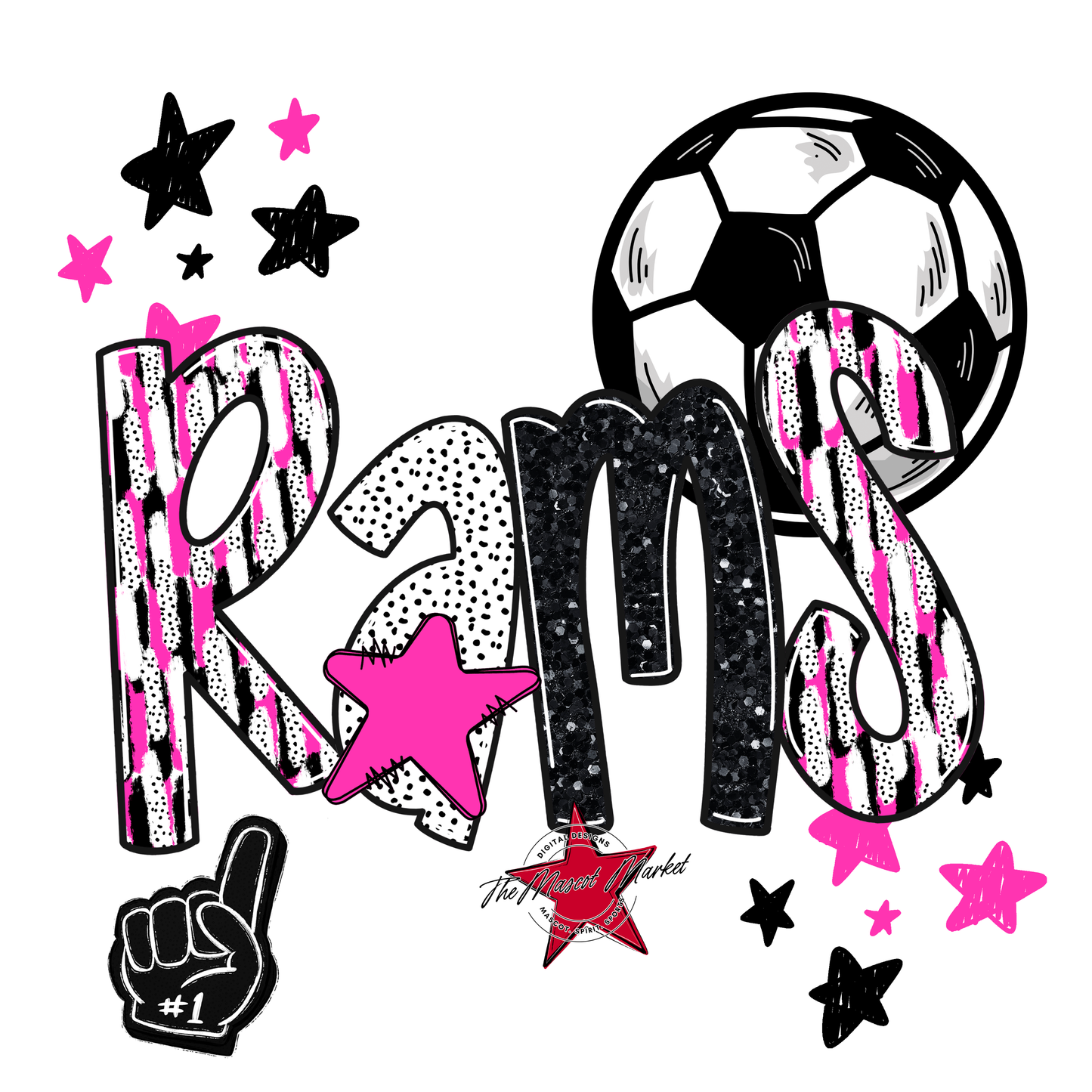 Rams Soccer Scrape-Pink
