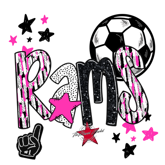 Rams Soccer Scrape-Pink
