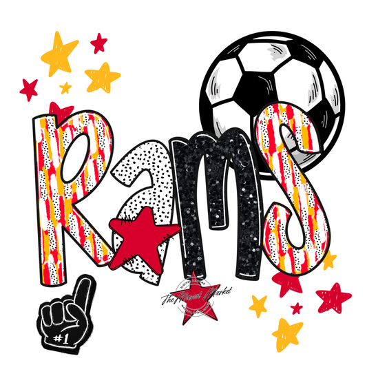 Rams Soccer Scrape-Red-Yellow