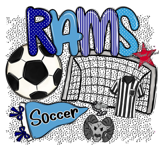 Rams Soccer Spirit-Blue & Carolina Blue