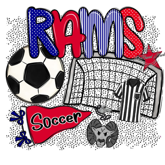 Rams Soccer Spirit-Blue & Red