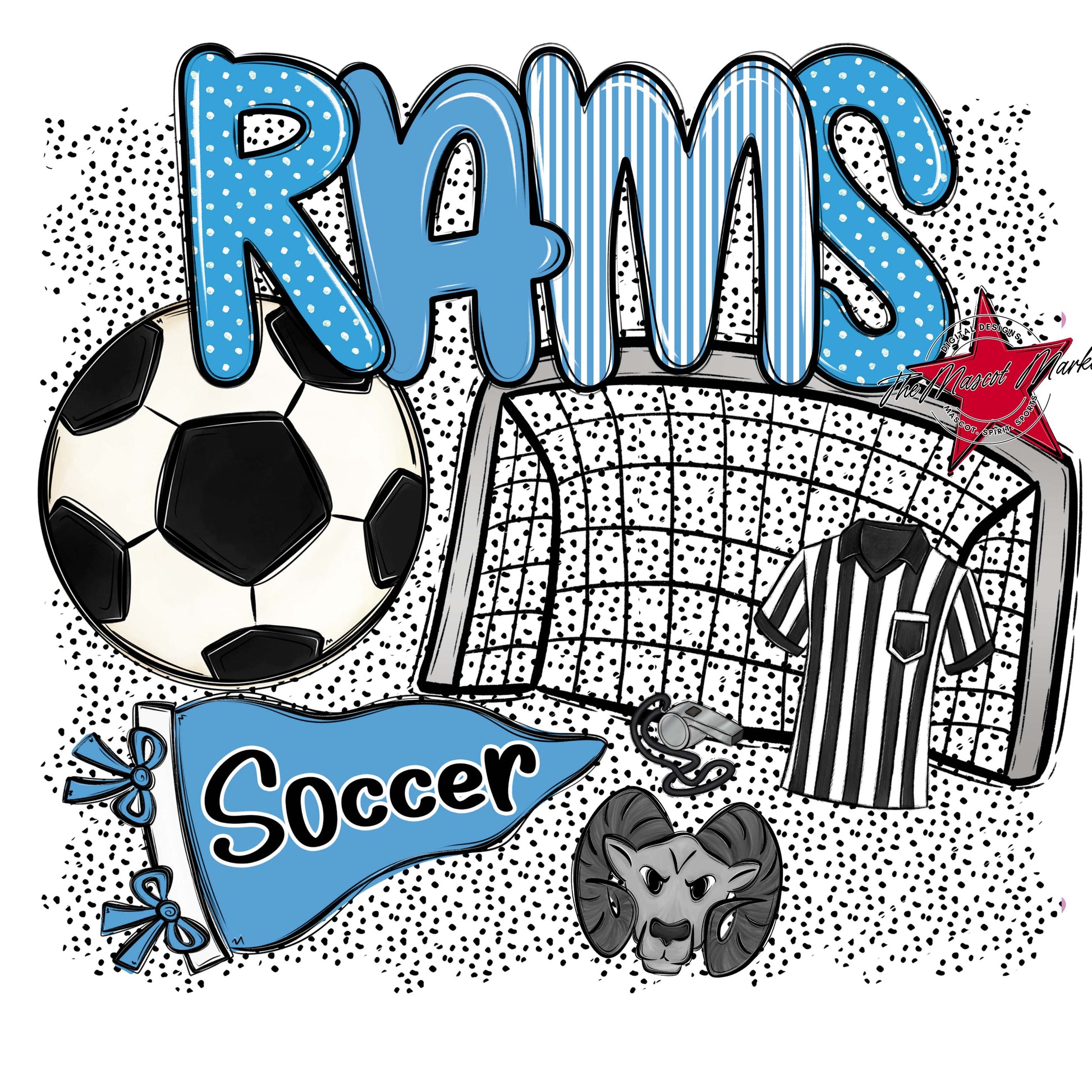 Rams Soccer Spirit-Carolina Blue