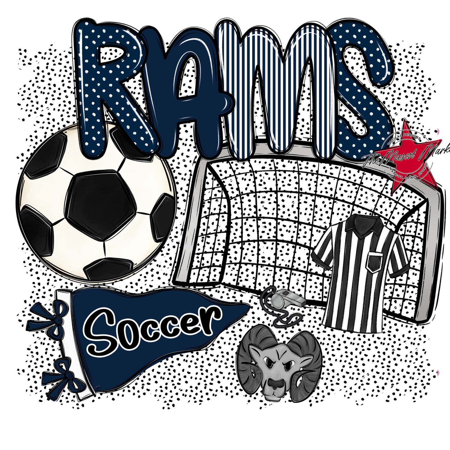 Rams Soccer Spirit-Navy
